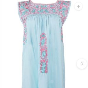 Mi Golondrina Hand embroidered shift dress - small